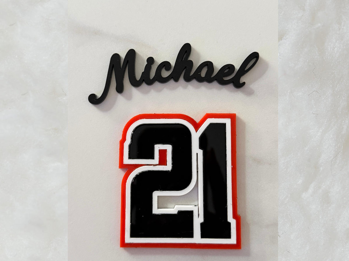 Acrylic Basketball Cake Topper Set with Name and Age cake charm