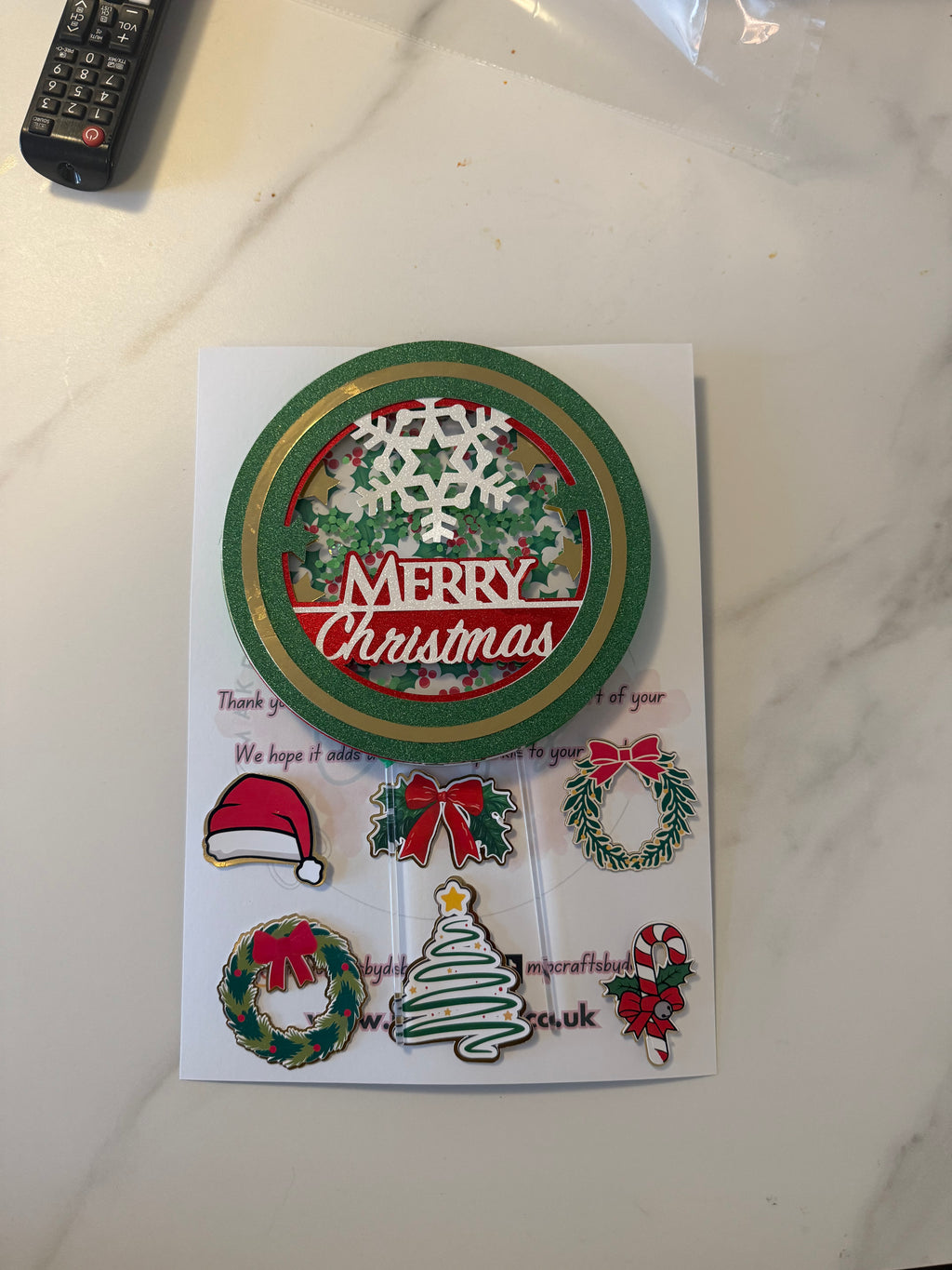 Merry Christmas Cake Topper  Xmas Decor for Holiday Cakes