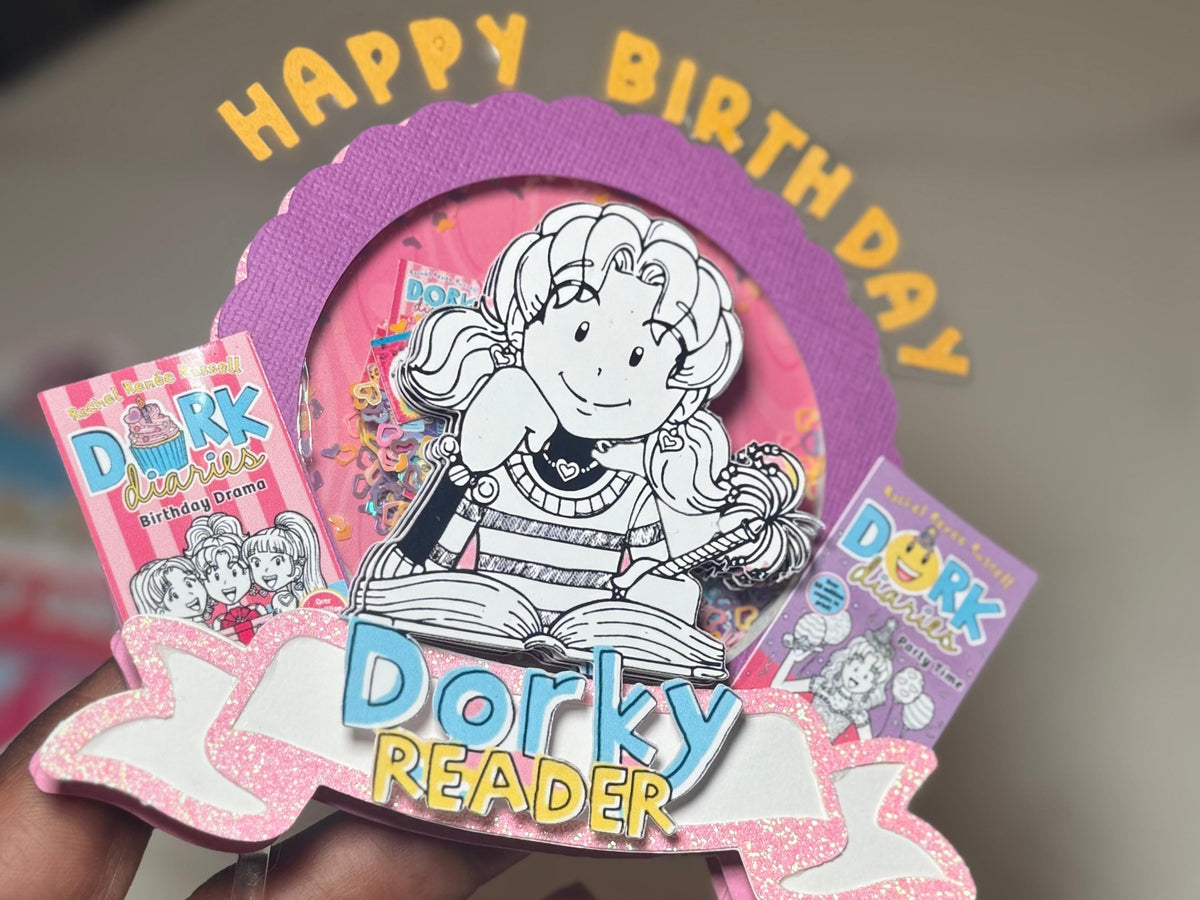 Dork Diaries Shaker Cake Topper, Nikki Maxwell Birthday cake Decor