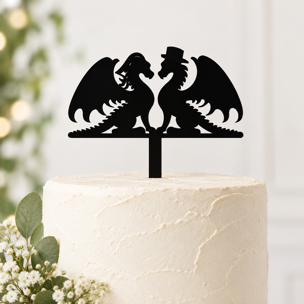 Acrylic Dragon Wedding Cake Topper