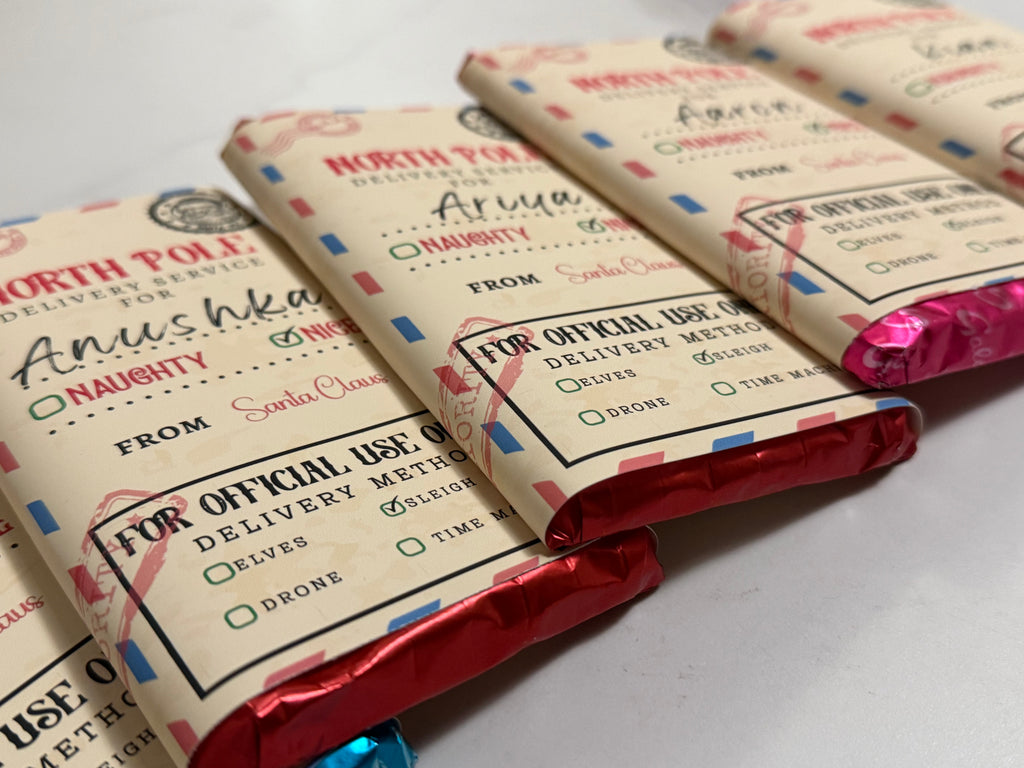 Personalised Christmas Chocolate Bar Wrapper