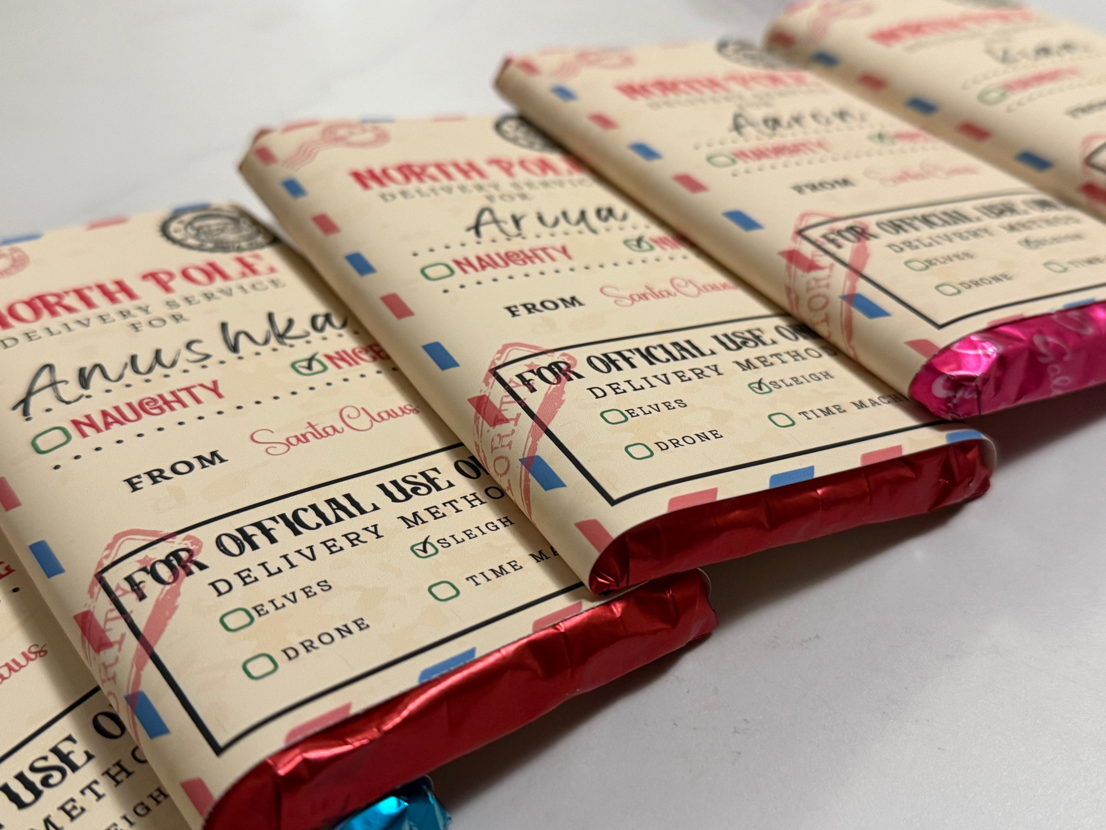 Personalised Christmas Chocolate Bar Wrapper