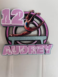 Gymnastics Cake Topper, Personalized Birthday Party Decoration
