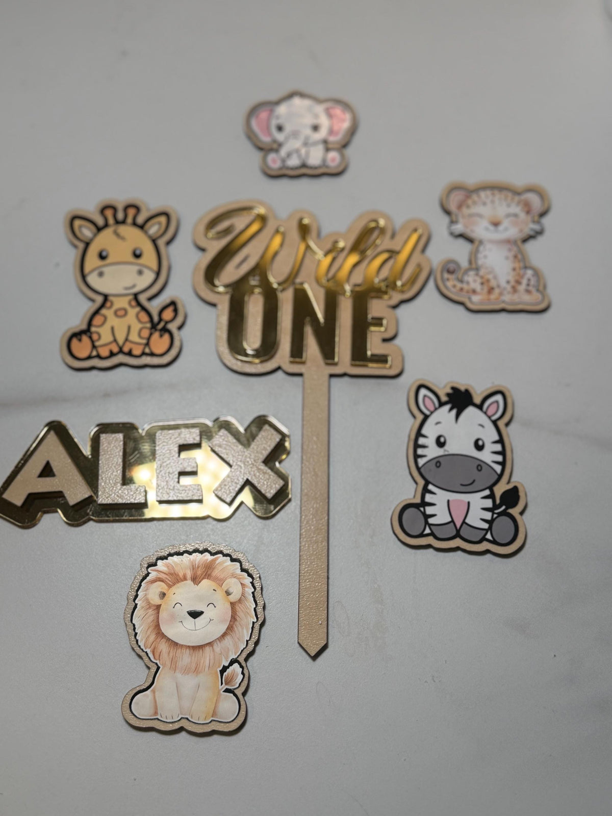 Wild One Cake Topper, Safari Animals, First Birthday Decoration